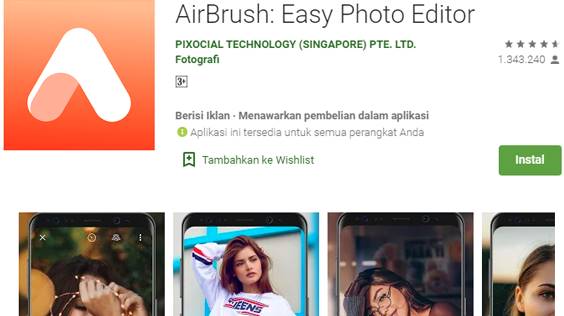 Aplikasi Edit Foto AirBrush Easy Photo Editor