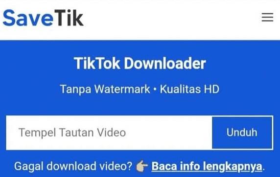 Cara Download Video Tiktok Tanpa Watermark Gratis Terbaru SaveTik