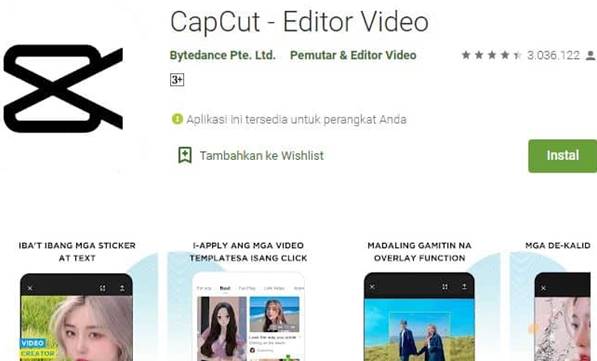Aplikasi Edit Video Tiktok CapCut