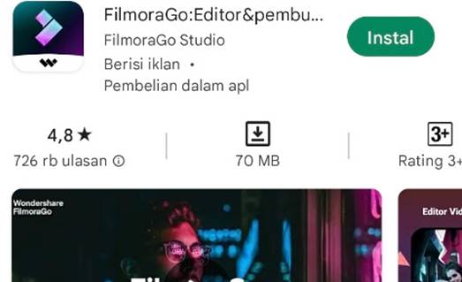 Aplikasi Edit Video Tiktok FilmoraGo