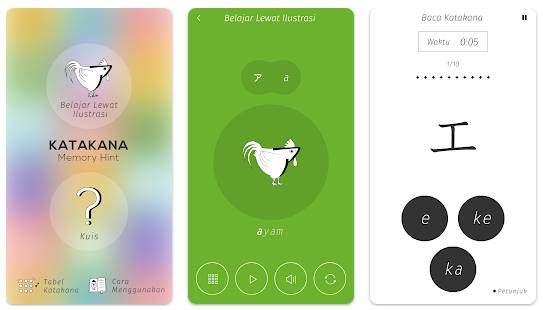 Aplikasi Belajar Huruf Hiragana Dan Katakana Katakana Memory Hint