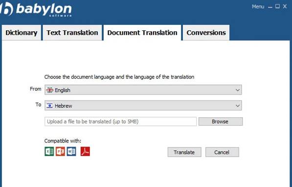 Aplikasi Translate Babylon Translation