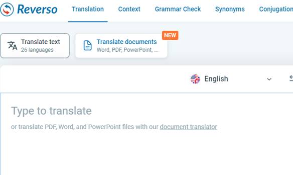 Aplikasi Translate Reverso Translation