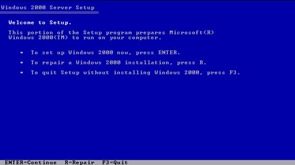 Cara Instalasi Windows 2000 Server