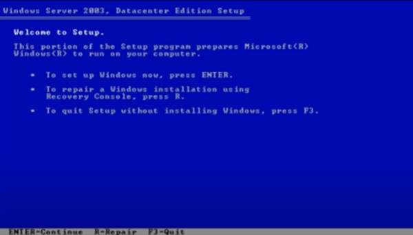 Cara Instalasi Windows Server 2003 Datacenter Edition