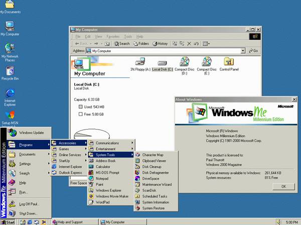 Kelebihan Dan Kekurangan Windows ME Millennium Edition