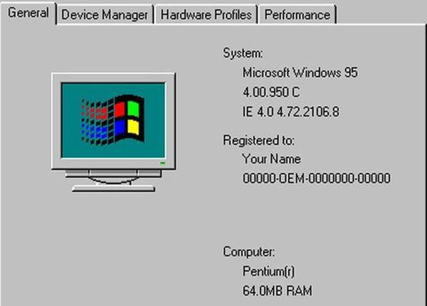 System Requirements Untuk Windows 95