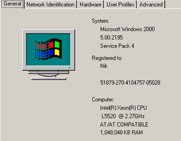 System Requirements Windows 2000 Advanced Server