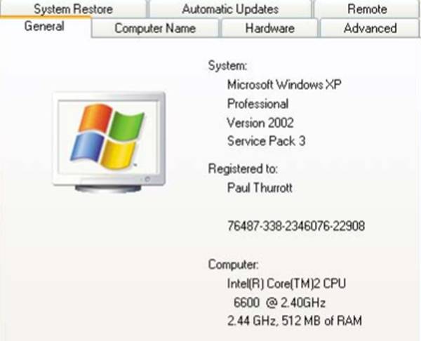System Requirements Windows XP Professional